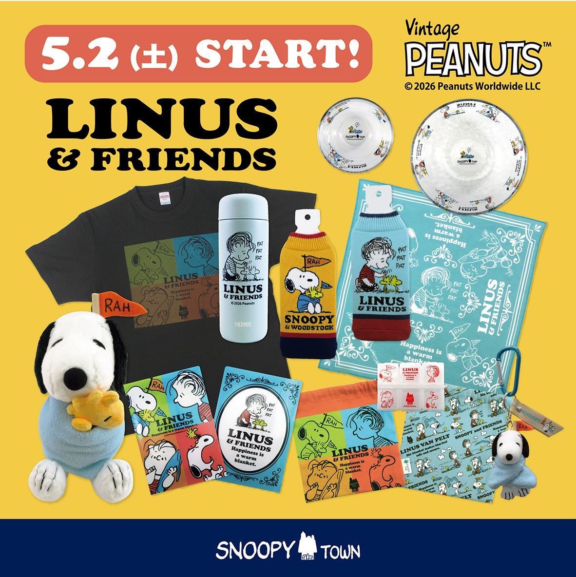 ヴィンテージ スヌーピー バナー　ライナス スヌーピー PEANUTS ライナス・ヴァンペルト 特大ステッカー 限定品