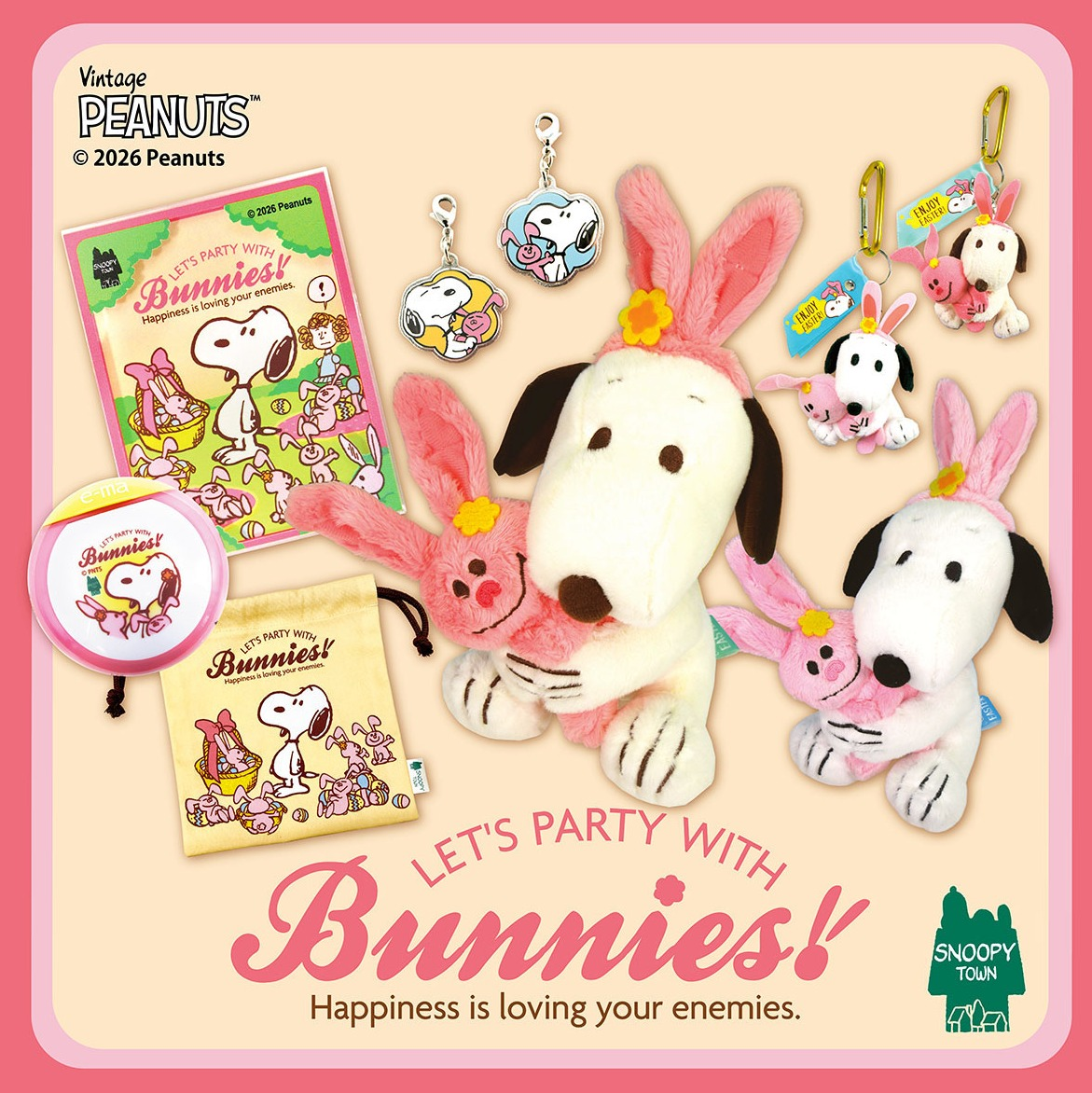 2026年2月7日(土)発売予定 スヌーピータウンショップ オリジナル イースター2026 「LET'S PARTY WITH Bunnies ...