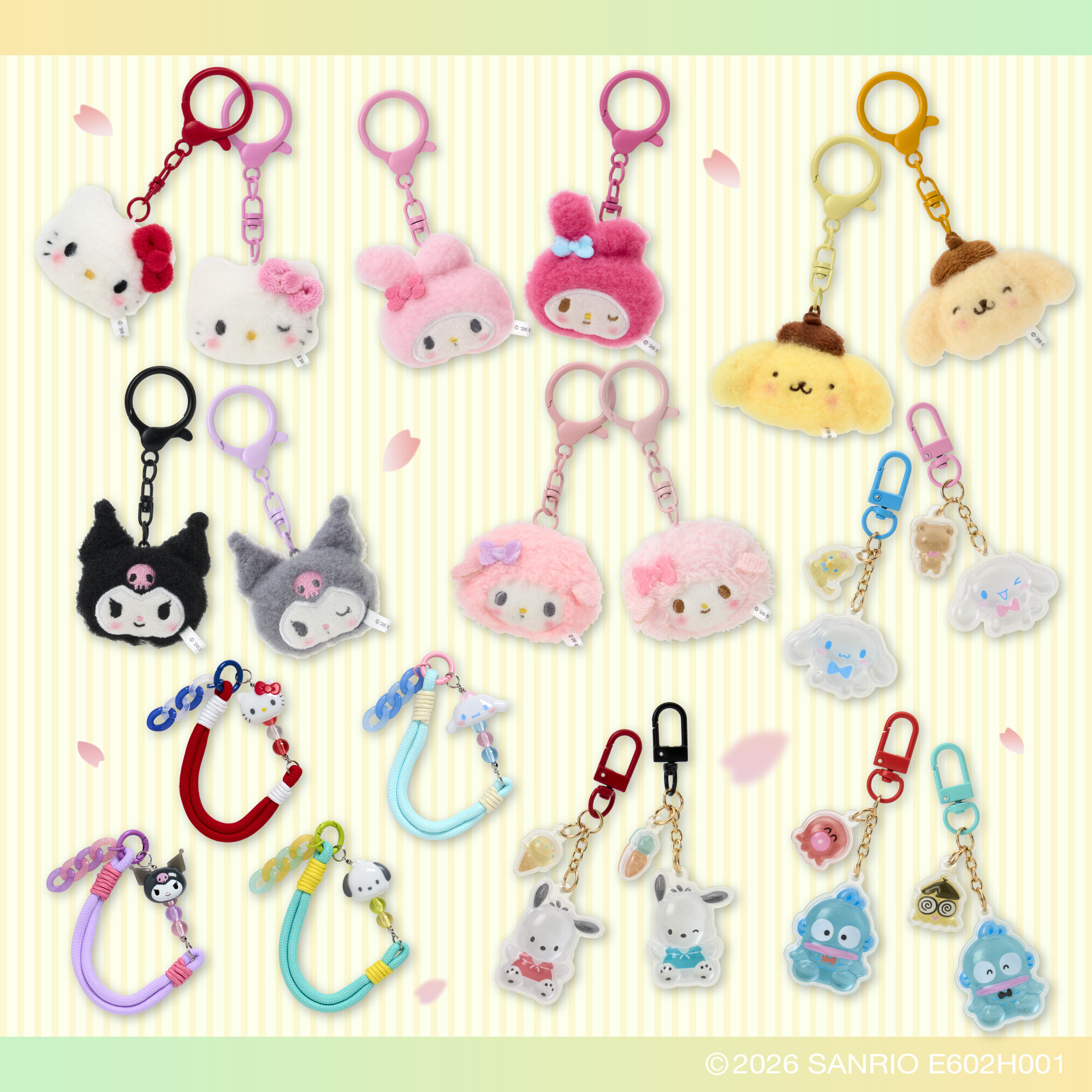 【匿名配送】はんなりこまち ストラップ キーホルダー sanrio ☺️新生活～お揃いニコにこシリーズ＆ハンドストラップ