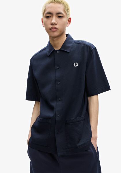 Linen Pique Panel Shirt