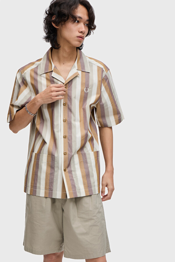 Ombre Stripe Revere Collar Shirt